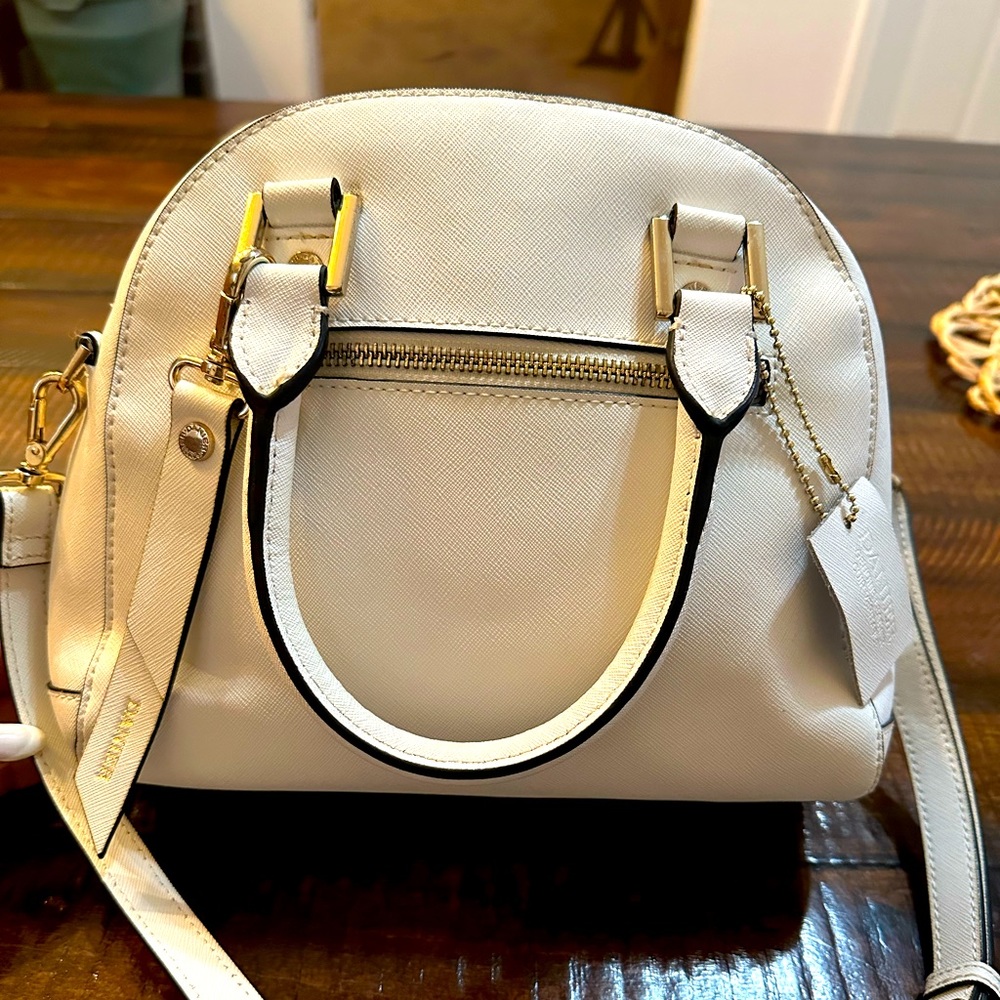 Danier White Genuine Leather Crossbody Satchel